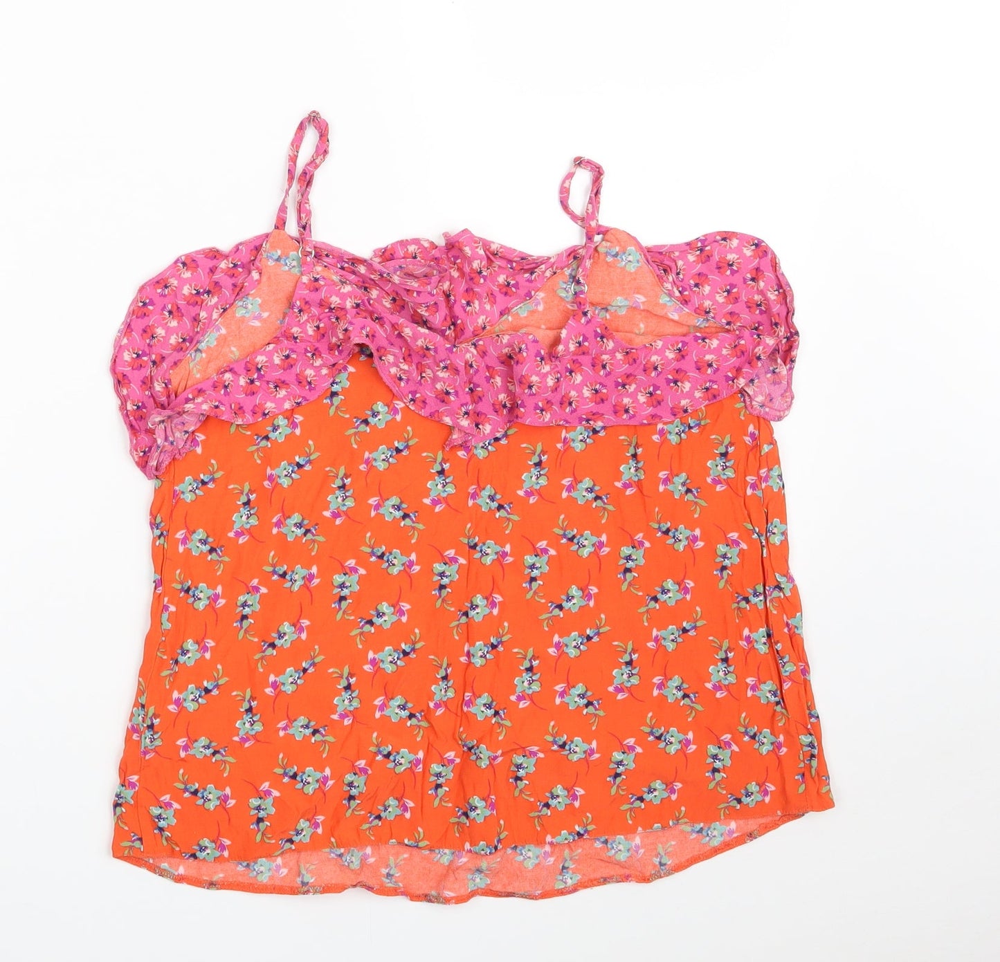 NEXT Womens Red Floral Viscose Camisole Tank Size 10 Off the Shoulder