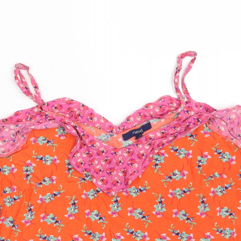 NEXT Womens Red Floral Viscose Camisole Tank Size 10 Off the Shoulder