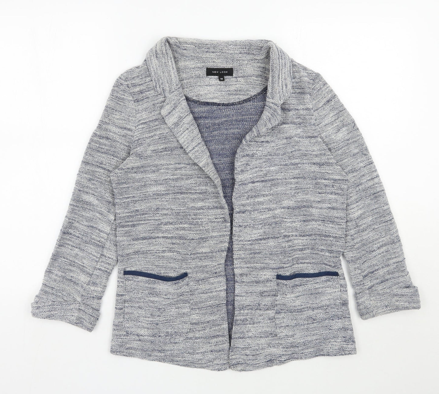 New Look Womens Blue V-Neck  Polyester Cardigan Jumper Size 10