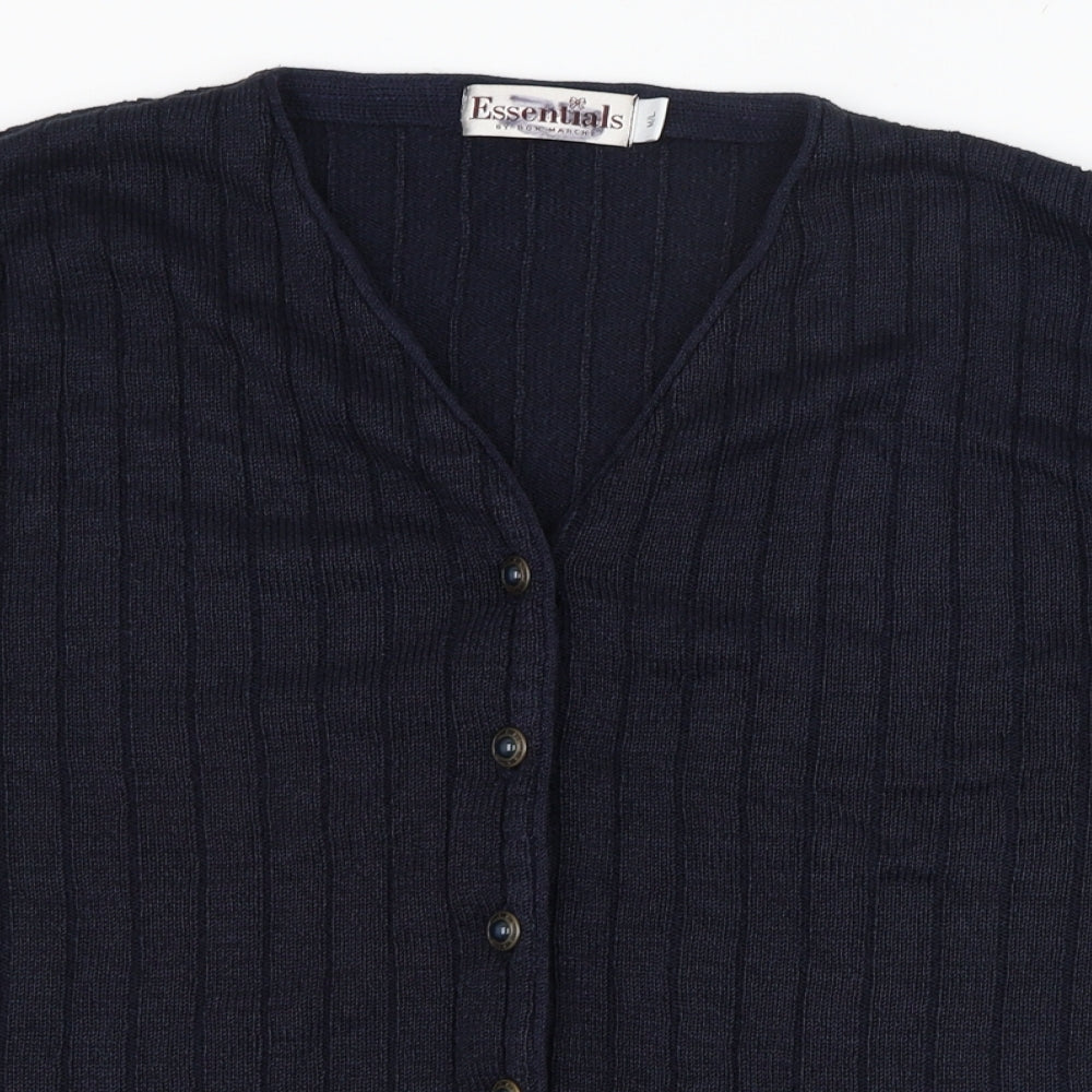 Bonmarché Womens Blue V-Neck  Polyester Cape Jumper Size M