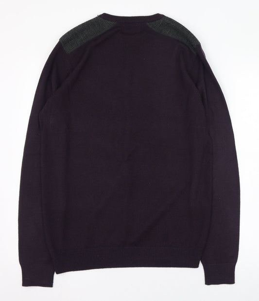 New Look Mens Purple Round Neck  Polyester Pullover Jumper Size M