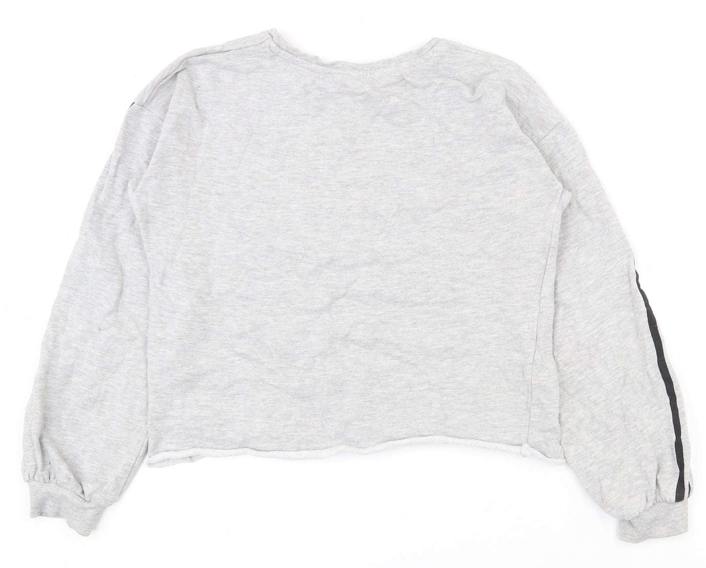 Matalan Girls Grey  Cotton Pullover Sweatshirt Size 13 Years  Pullover - Cropped