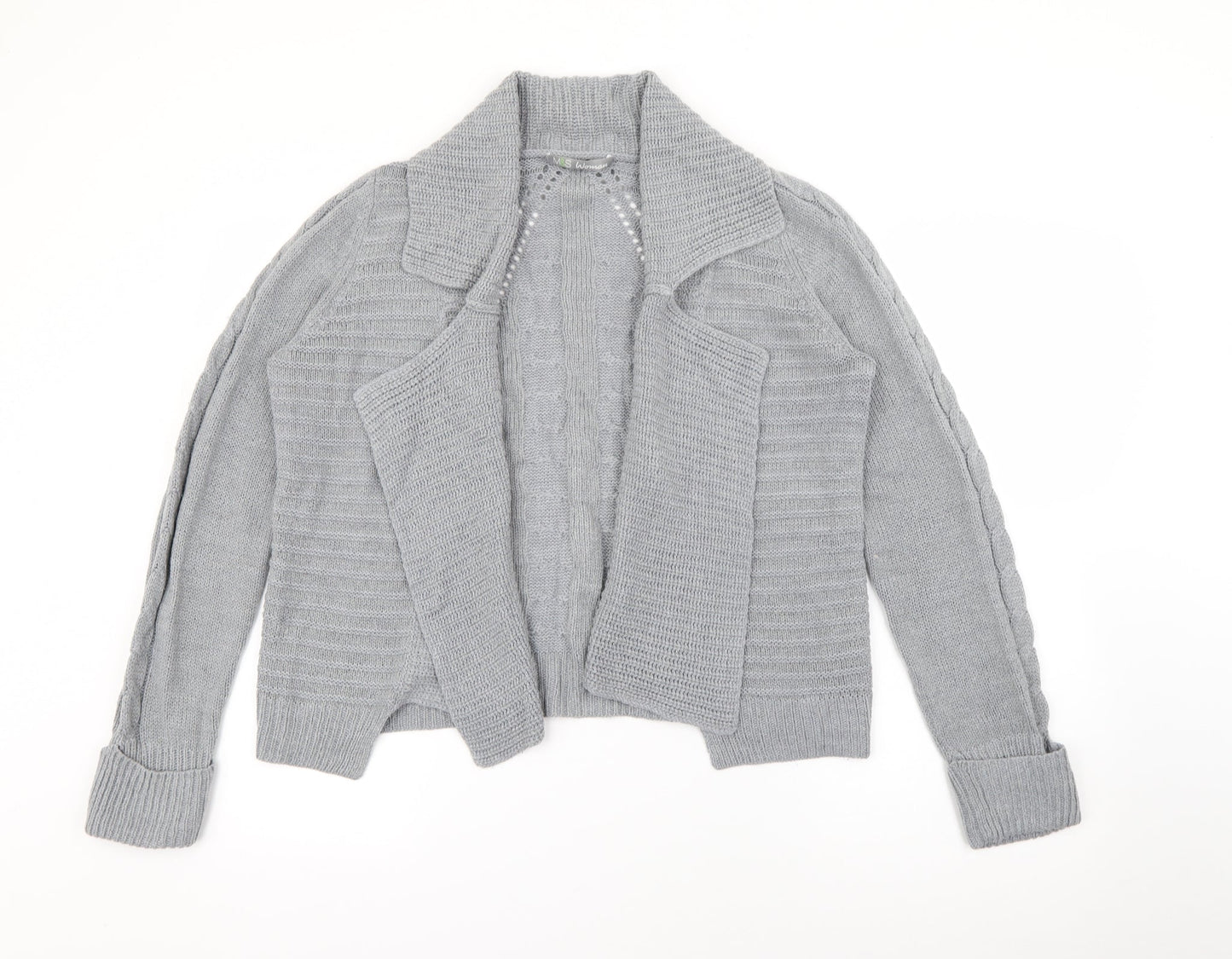 Marks and Spencer Womens Grey Collared  Acrylic Cardigan Jumper Size 14