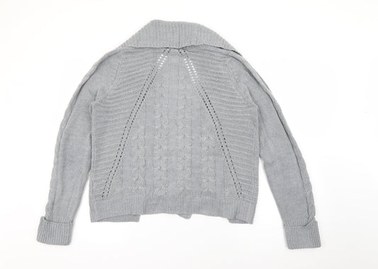Marks and Spencer Womens Grey Collared  Acrylic Cardigan Jumper Size 14