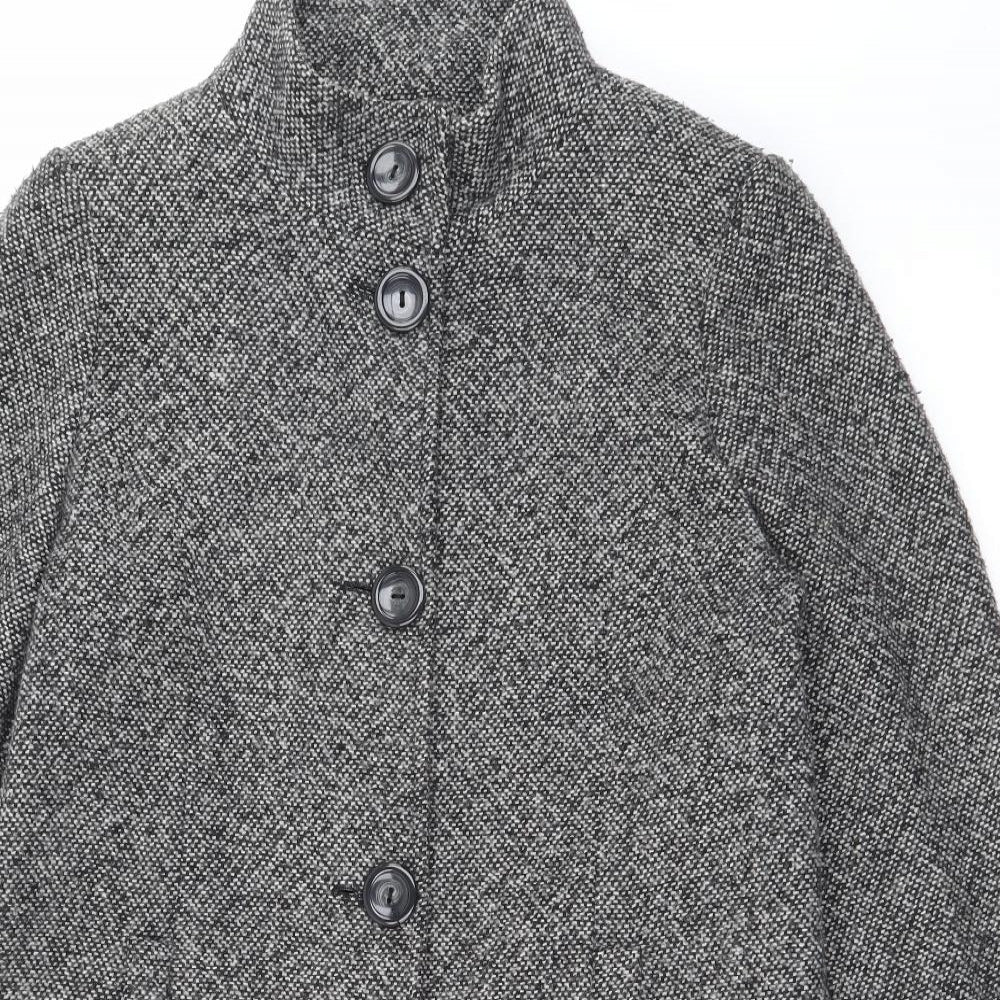 BHS Womens Grey   Overcoat Coat Size 10  Button