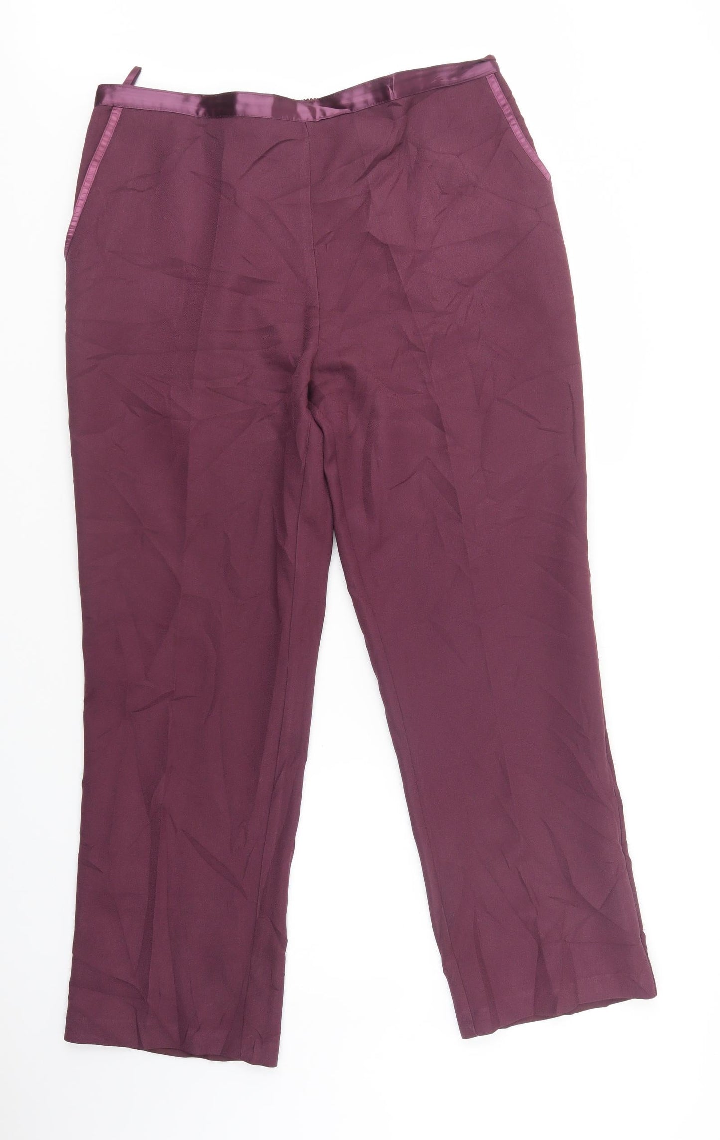 Damart Womens Purple  Polyester Dress Pants Trousers Size 20 L32 in Regular