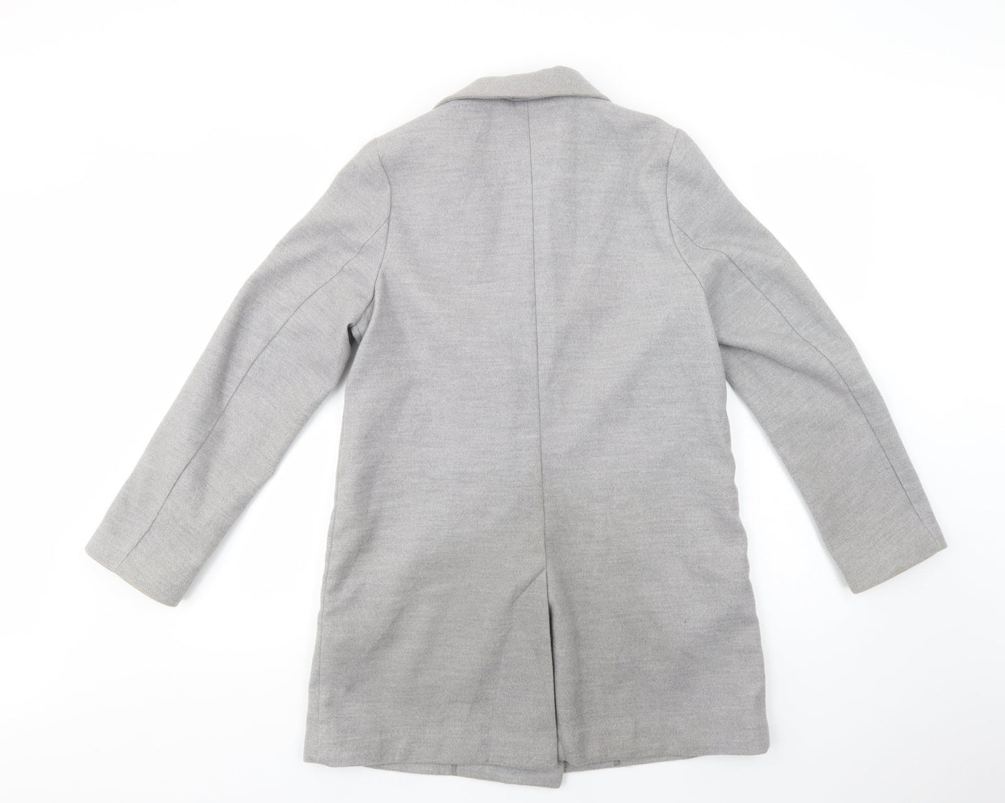 H&M Womens Grey   Pea Coat Coat Size 8  Button