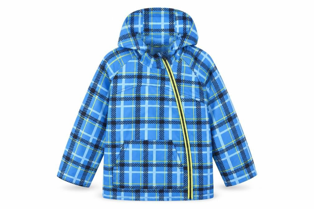 NAME IT Boys Blue Plaid  Windbreaker Jacket Size 6 Years  Zip