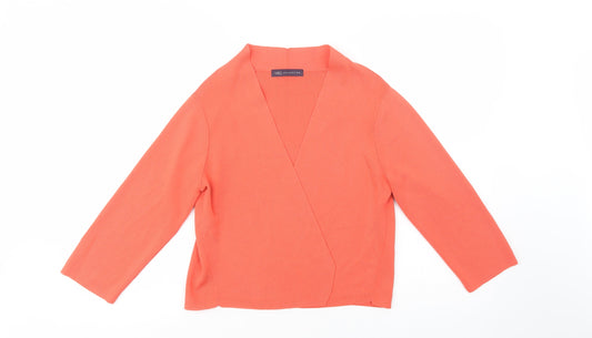 Marks and Spencer Womens Orange V-Neck  Viscose Cardigan Jumper Size M
