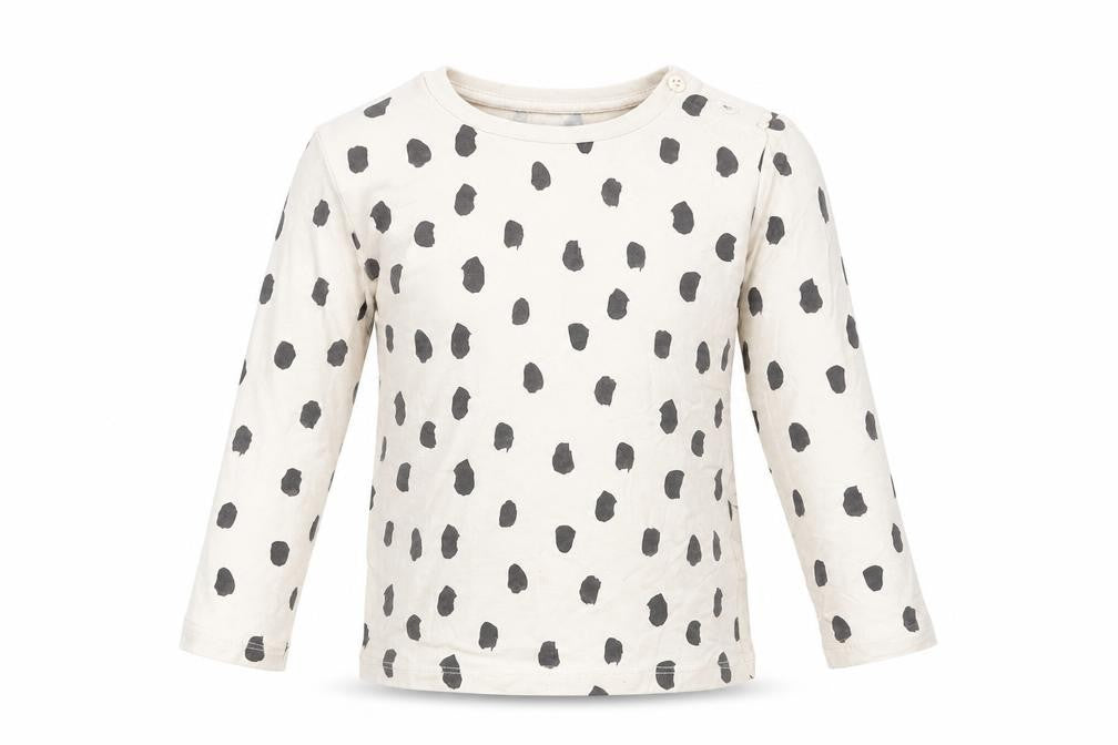 Marks and Spencer Girls Ivory Animal Print Cotton Basic T-Shirt Size 2-3 Years Crew Neck Button