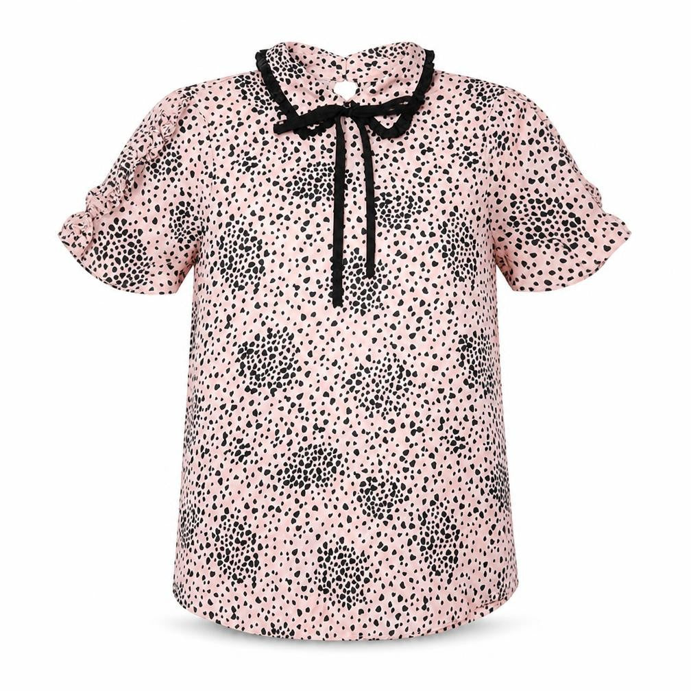 River Island Womens Pink Geometric Polyester Basic Blouse Size 8 Collared