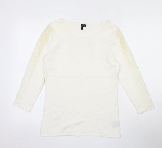 Etoile Womens Beige Round Neck  Viscose Pullover Jumper Size S