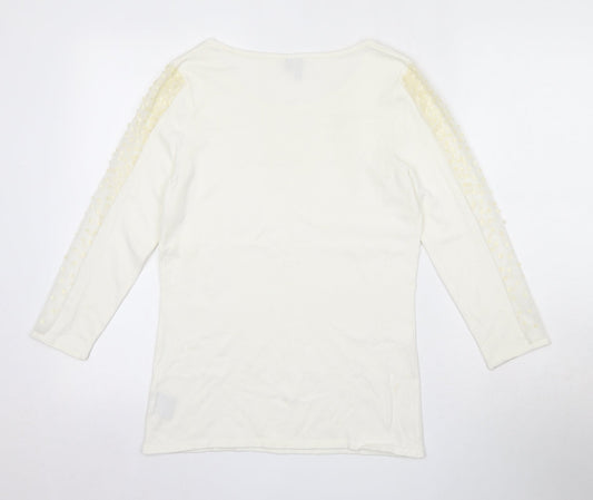 Etoile Womens Beige Round Neck  Viscose Pullover Jumper Size S