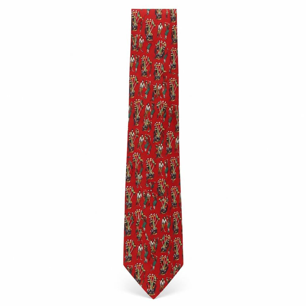 Marks and Spencer Mens Multicoloured Geometric Silk Pointed Tie One Size - Golf