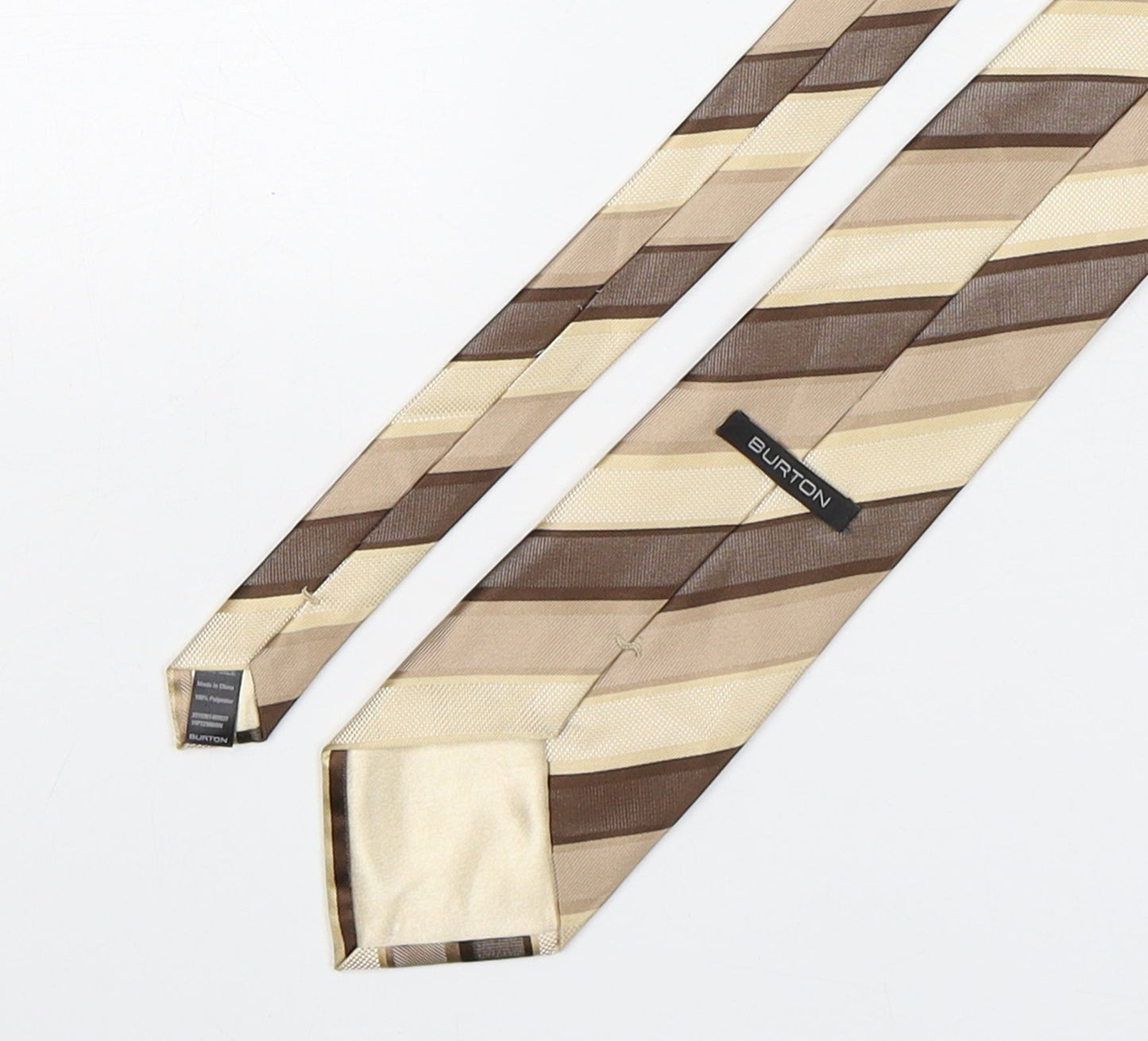 Burton  Mens Multicoloured Striped Polyester Pointed Tie One Size