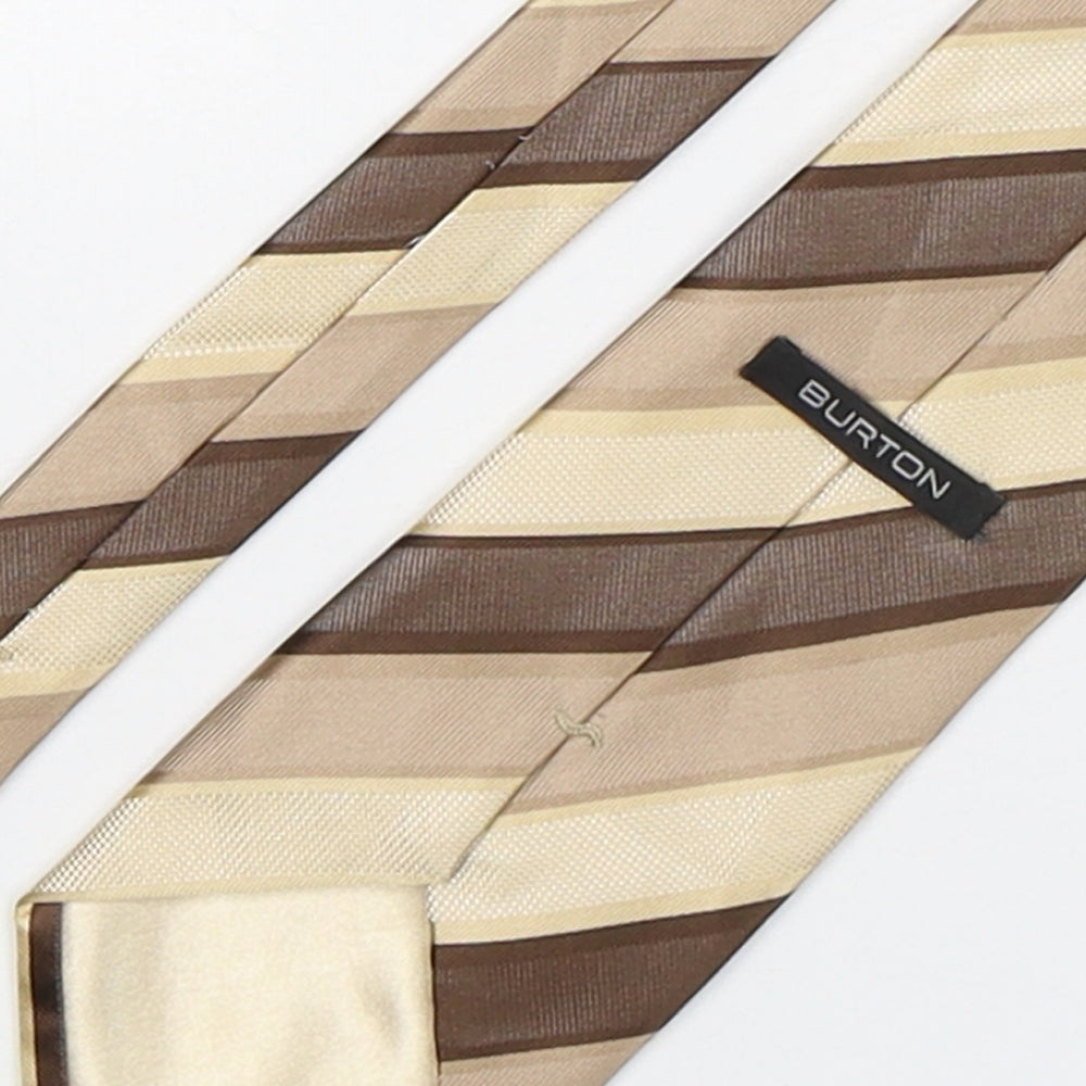 Burton  Mens Multicoloured Striped Polyester Pointed Tie One Size