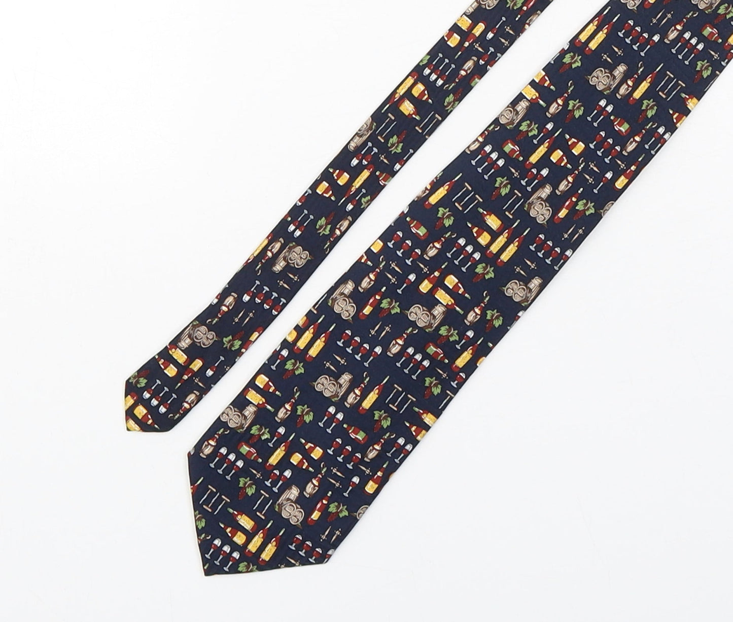 Elite Mens Multicoloured Geometric Silk Pointed Tie One Size - Wine