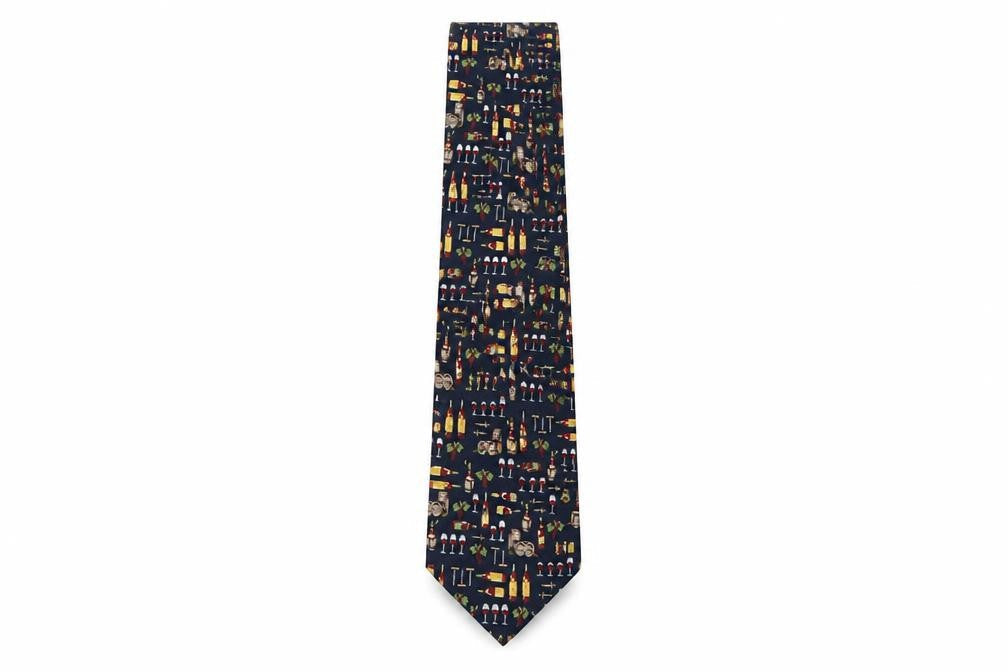 Elite Mens Multicoloured Geometric Silk Pointed Tie One Size - Wine