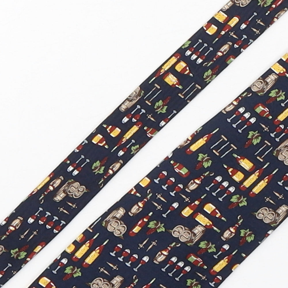 Elite Mens Multicoloured Geometric Silk Pointed Tie One Size - Wine