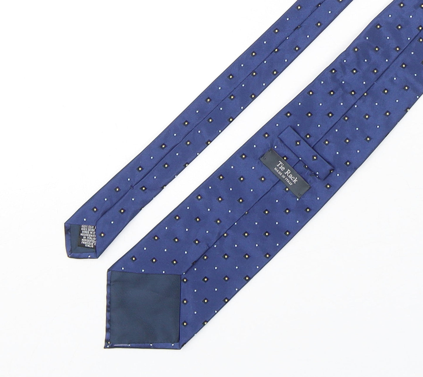 Tie Rack  Mens Blue Geometric Silk Pointed Tie One Size