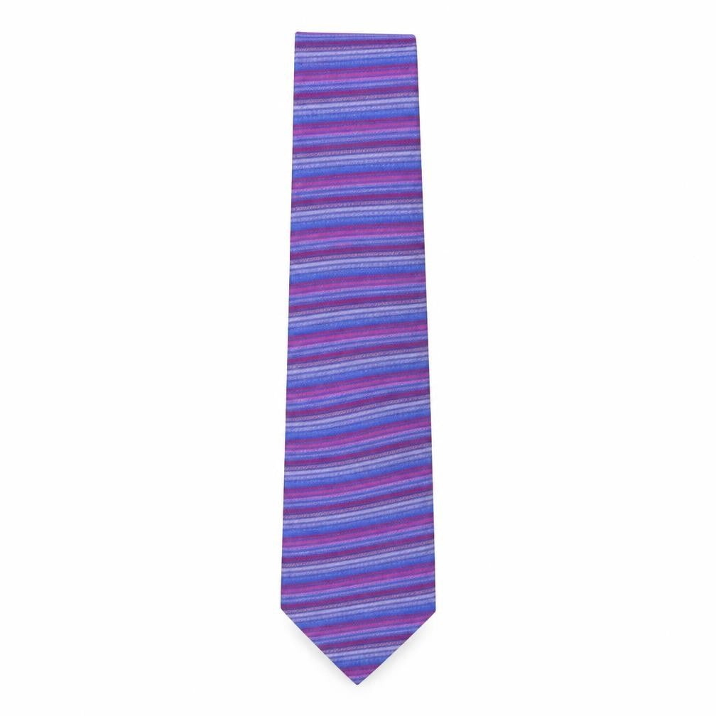 TieRack  Mens Multicoloured Striped Silk Pointed Tie One Size