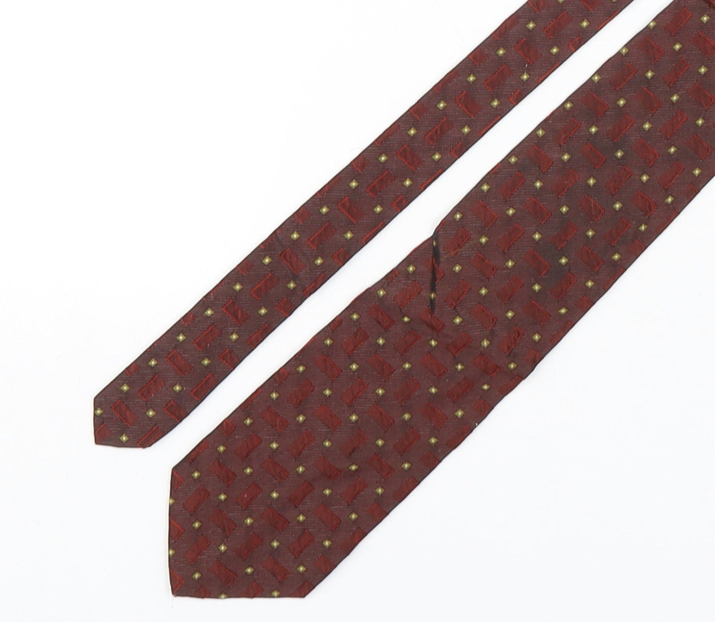 Cezan  Mens Multicoloured Geometric Silk Pointed Tie One Size