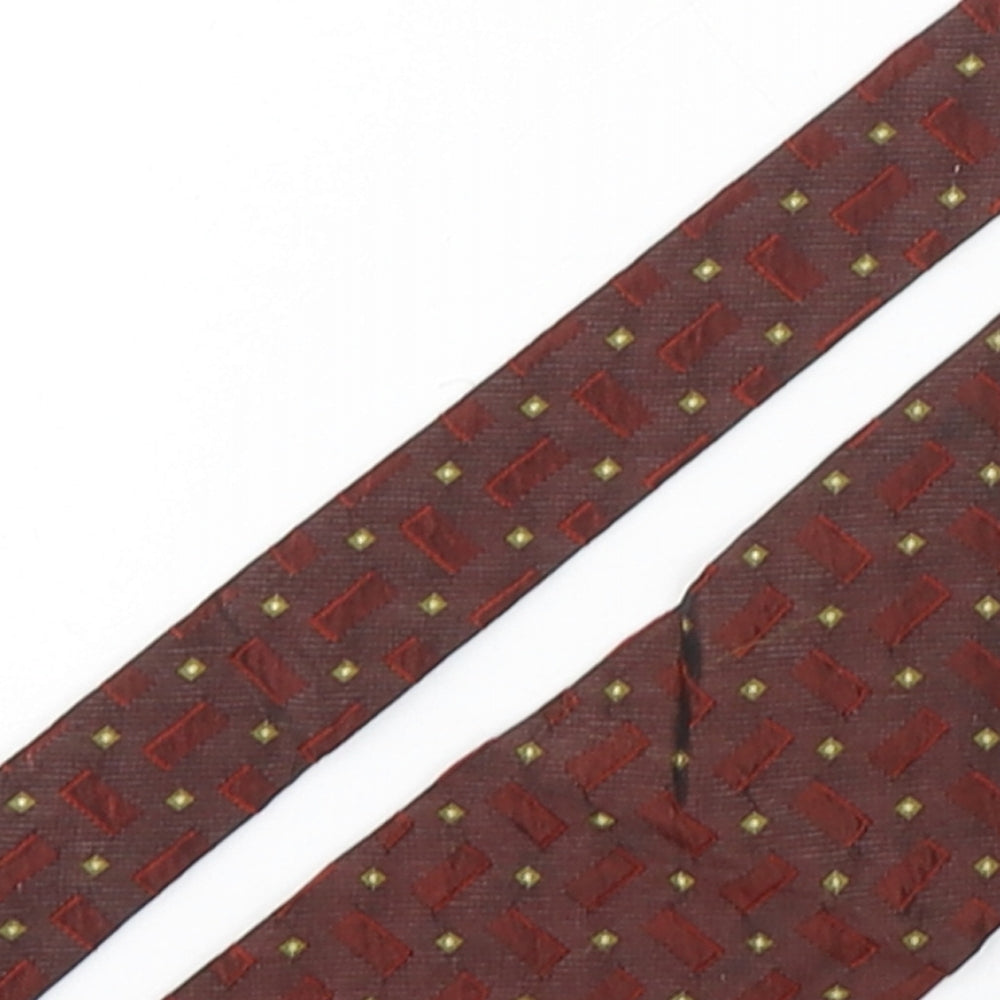 Cezan  Mens Multicoloured Geometric Silk Pointed Tie One Size