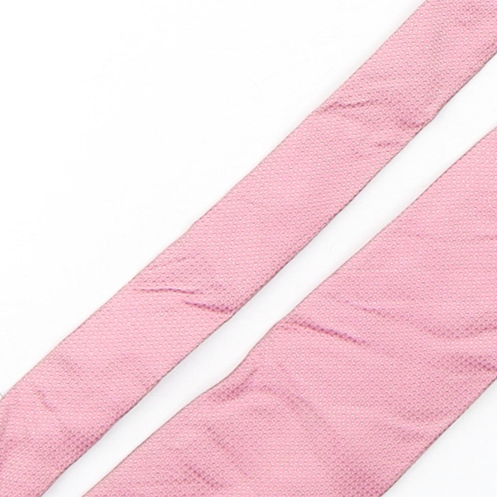 BHS Mens Pink Grenadine Silk Pointed Tie One Size