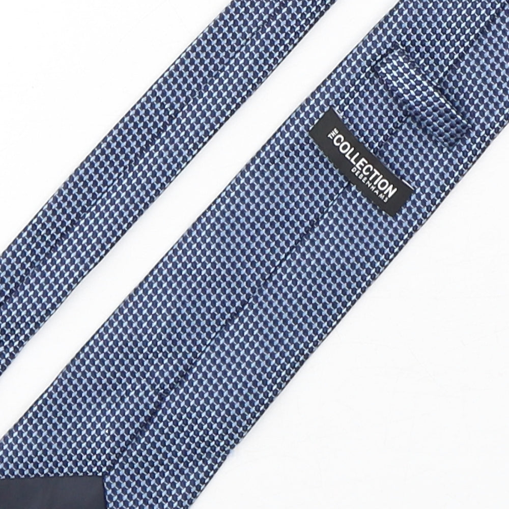 Debenhams  Mens Blue Geometric Polyester Pointed Tie One Size