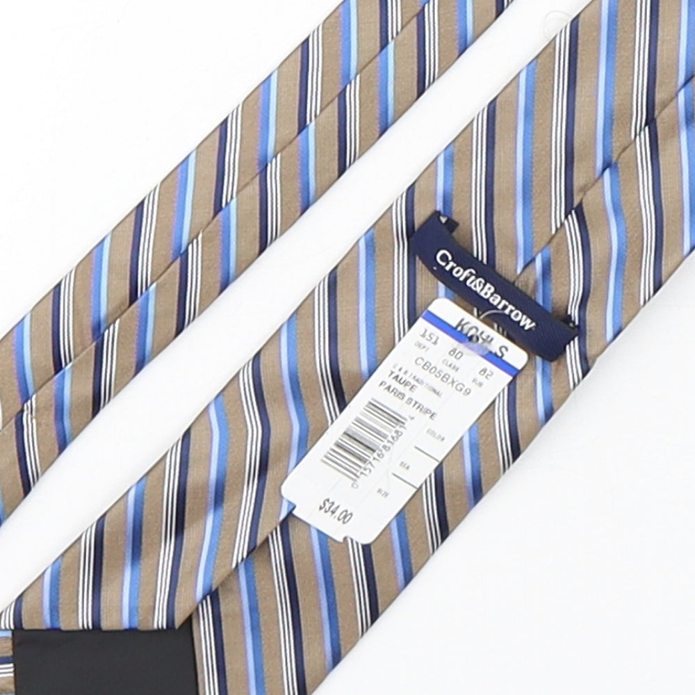 Croft & Barrow Mens Multicoloured Striped Polyester Pointed Tie One Size