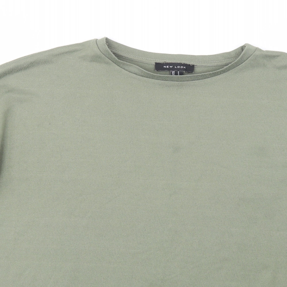 New Look Womens Green  Polyester Basic Blouse Size S Crew Neck