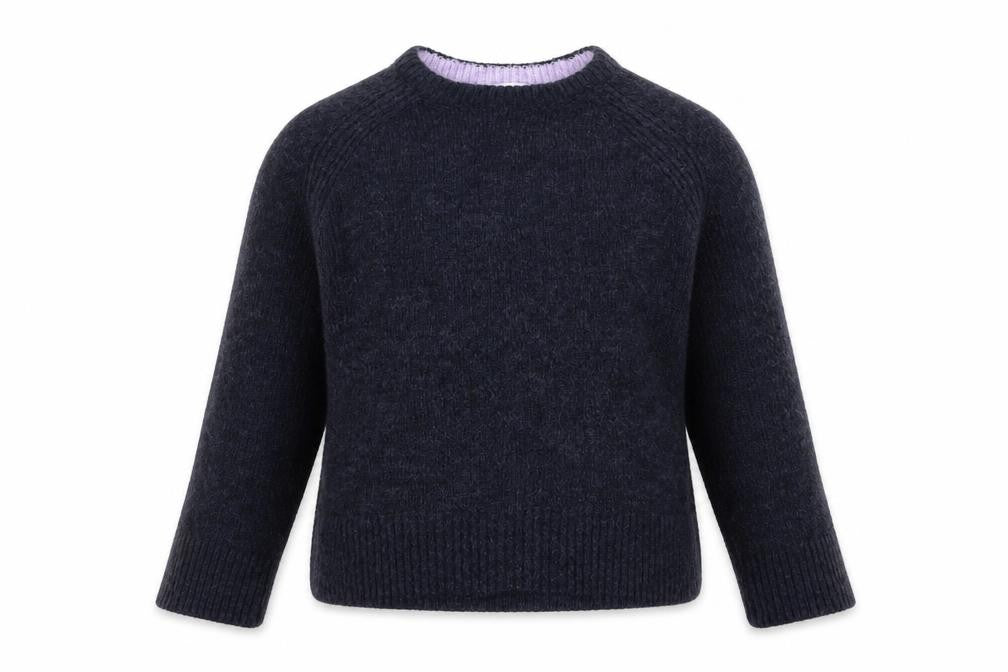 H&M Girls Blue Crew Neck  Acrylic Pullover Jumper Size 9-10 Years  Pullover