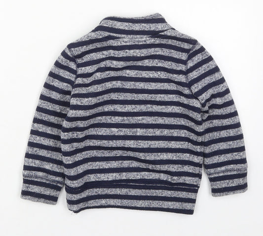 Gap Boys Blue Striped Polyester Pullover Sweatshirt Size 2 Years  Zip