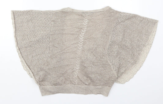 Dorothy Perkins Womens Gold V-Neck  Viscose Cardigan Jumper Size S
