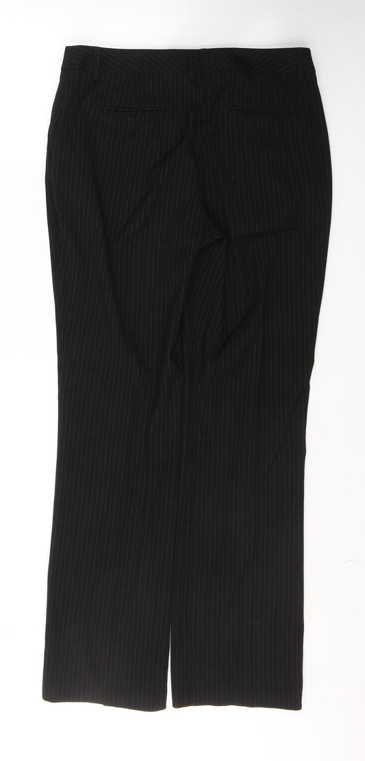 Dunnes Stores Womens Black  Polyester Trousers  Size 10 L30 in Regular