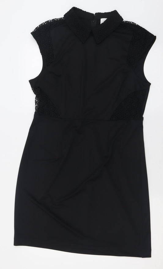 Savida Womens Black  Polyester A-Line  Size 16  Collared Zip