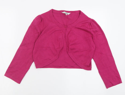 J.Taylor Womens Pink Crew Neck  Cotton Cardigan Jumper Size 10