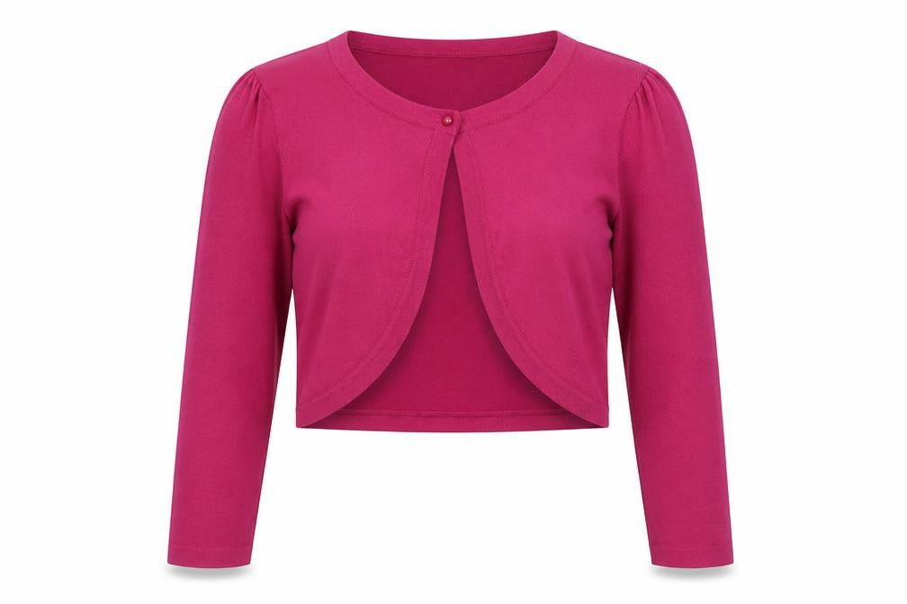 J.Taylor Womens Pink Crew Neck  Cotton Cardigan Jumper Size 10
