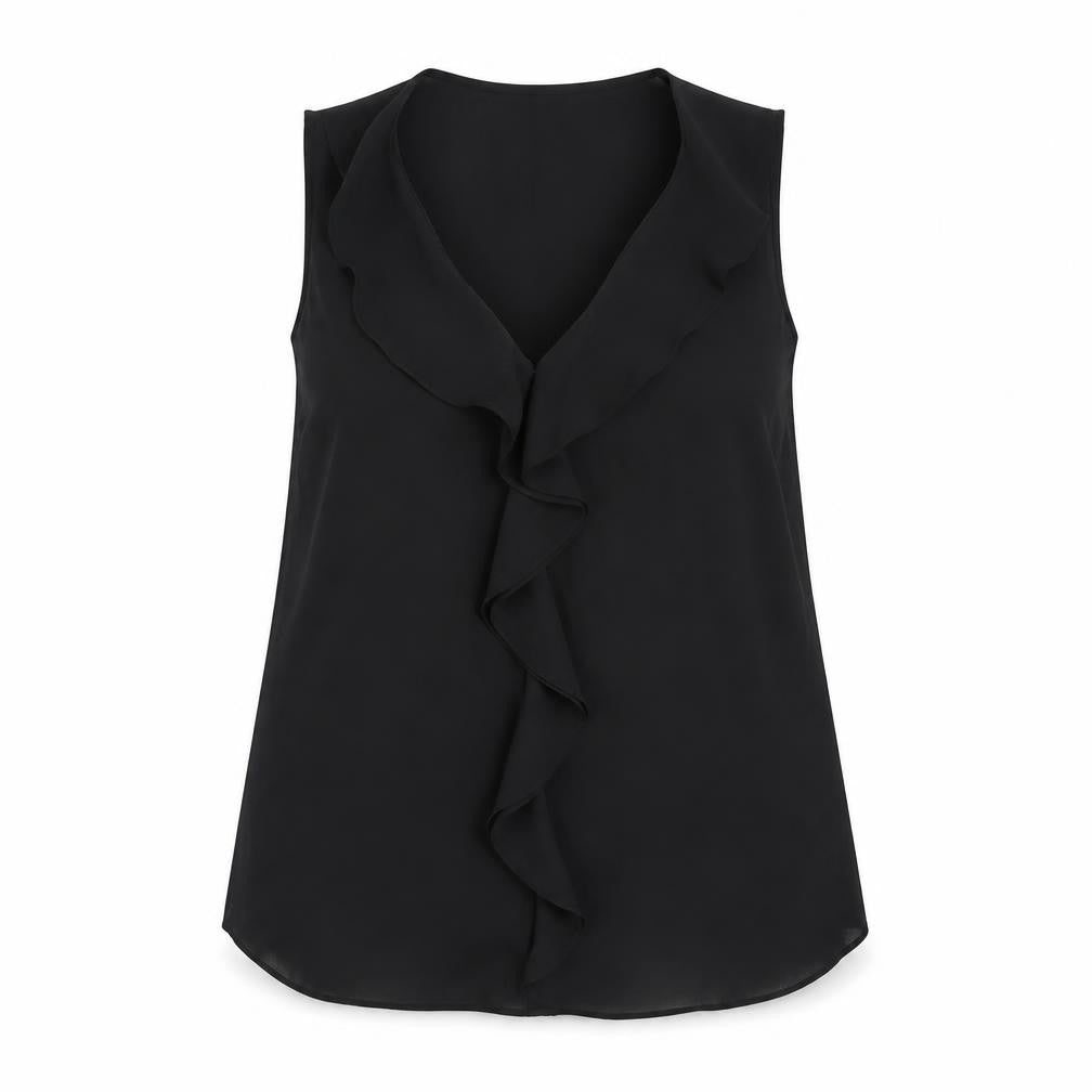Marks and Spencer Womens Black  Polyester Basic Tank Size 10 V-Neck