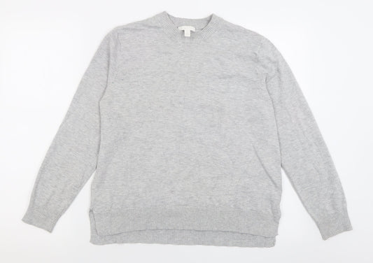 H&M Womens Grey Crew Neck  Viscose Pullover Jumper Size S