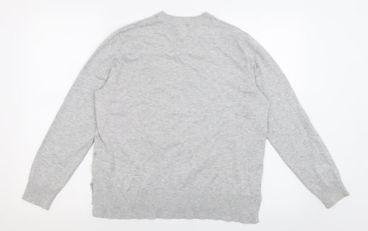 H&M Womens Grey Crew Neck  Viscose Pullover Jumper Size S