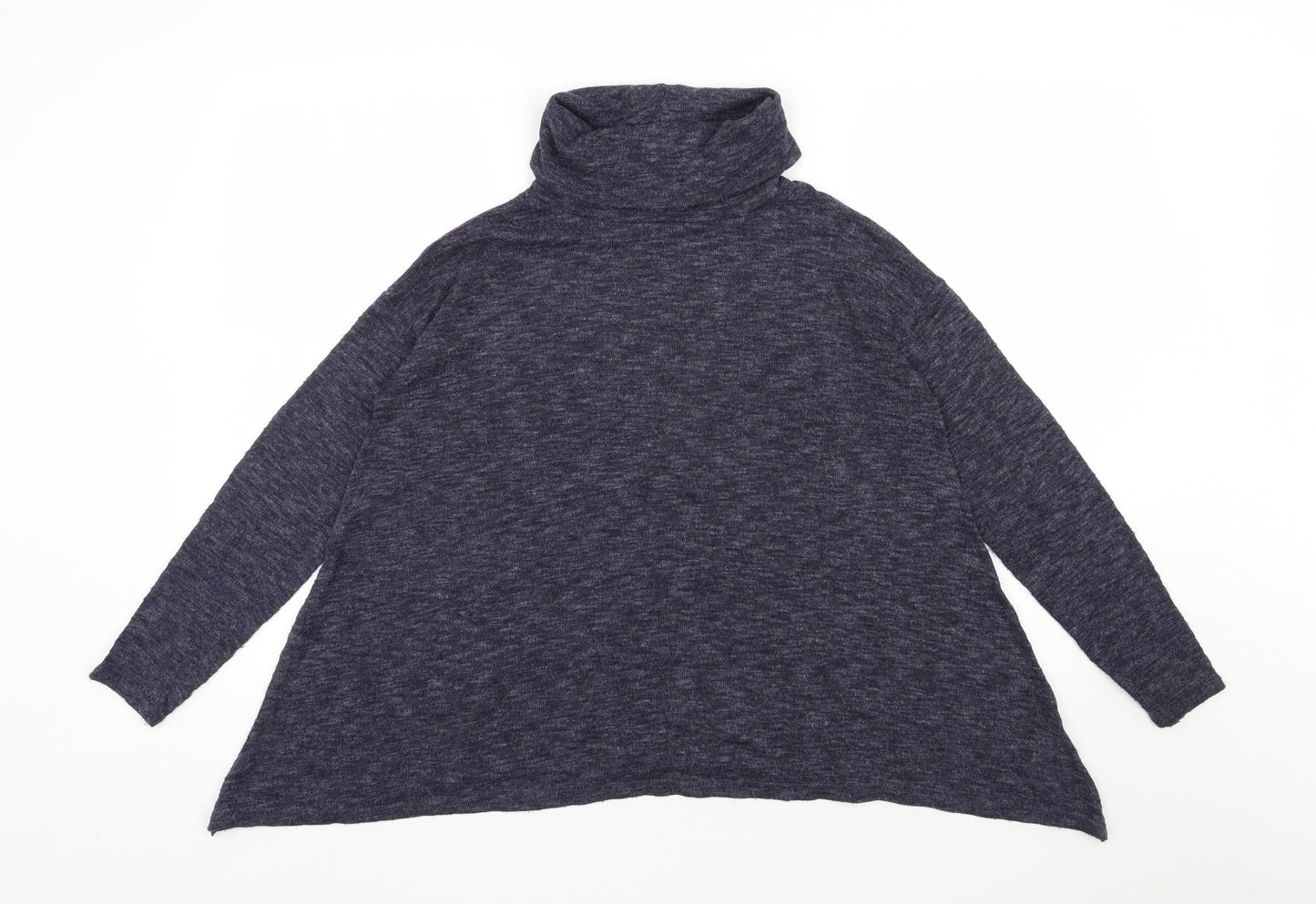 New Look Womens Blue Roll Neck  Polyester Pullover Jumper Size 10