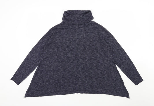 New Look Womens Blue Roll Neck  Polyester Pullover Jumper Size 10