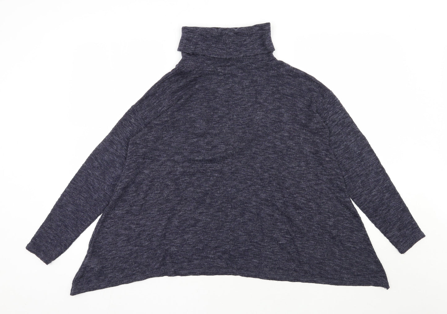 New Look Womens Blue Roll Neck  Polyester Pullover Jumper Size 10