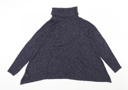 New Look Womens Blue Roll Neck  Polyester Pullover Jumper Size 10