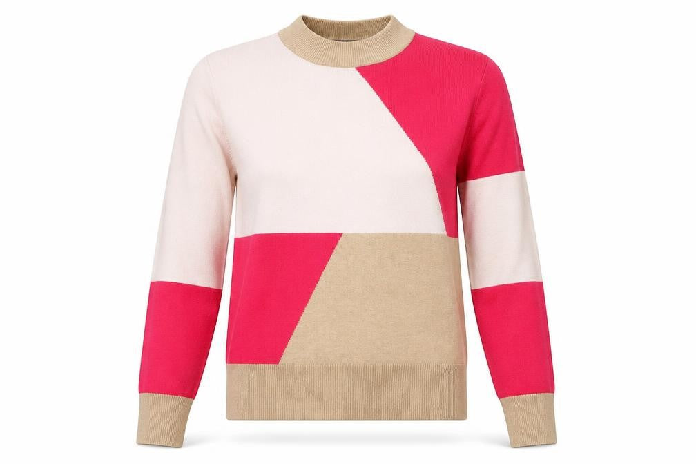 Marks and Spencer Womens Pink Mock Neck  Viscose Pullover Jumper Size 8