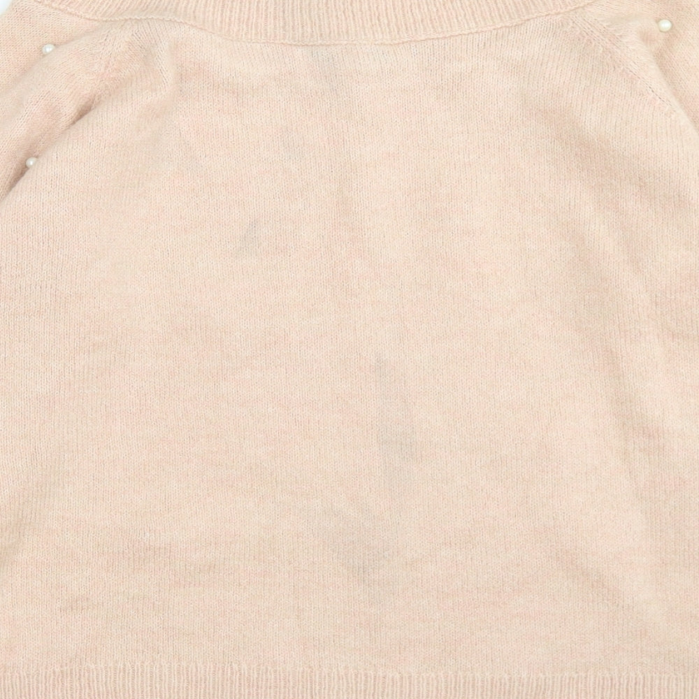 NEXT Womens Pink Boat Neck  Acrylic Pullover Jumper Size 10