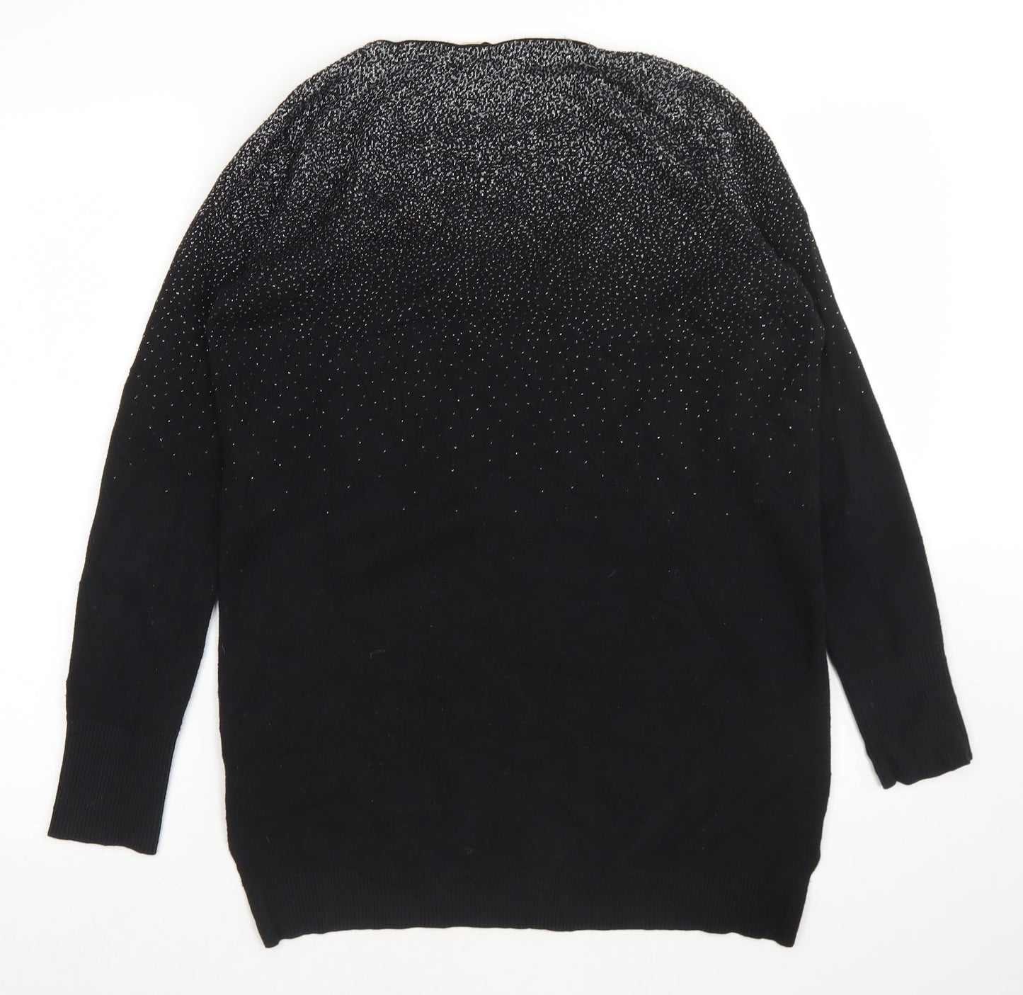 Oasis Womens Black Round Neck  Cotton Pullover Jumper Size S
