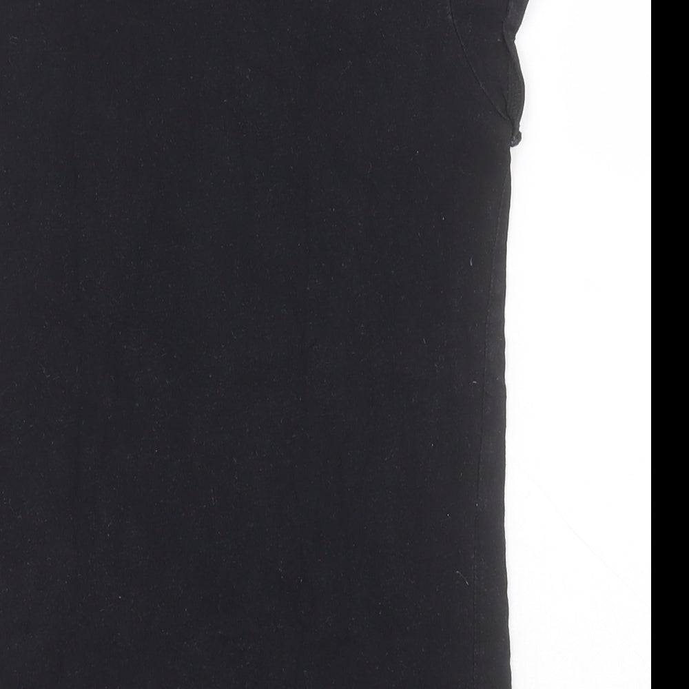 NEXT Girls Black  Cotton Basic T-Shirt Size 10 Years Round Neck Pullover