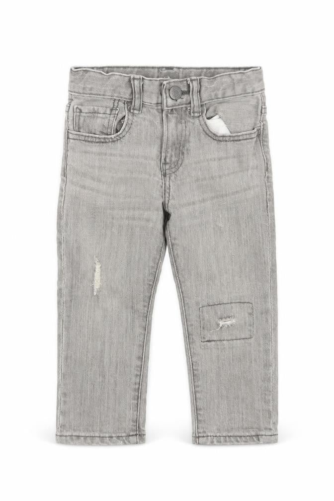 Gap Boys Grey  Cotton Cropped Jeans Size 24 Months  Zip - Distressed